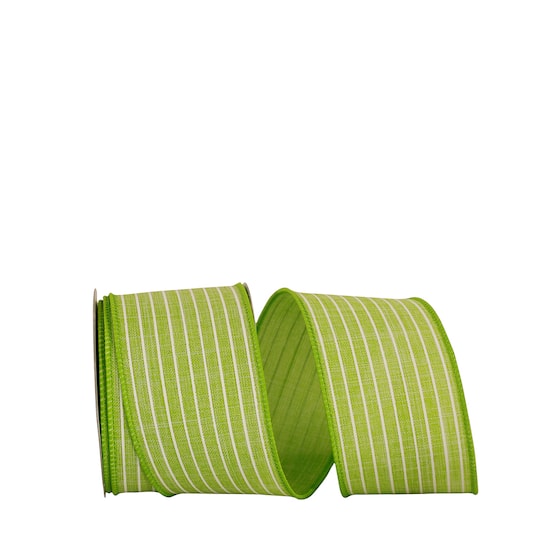 JAM Paper 2.5" x 10yd. Linen Wired Thin Stripe Ribbon